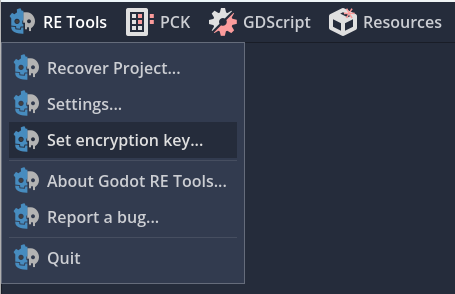 Set encryption key