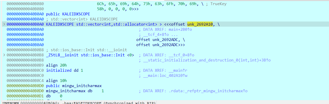 KALEIDXSCOPE第一个offset(unk_2692A10)