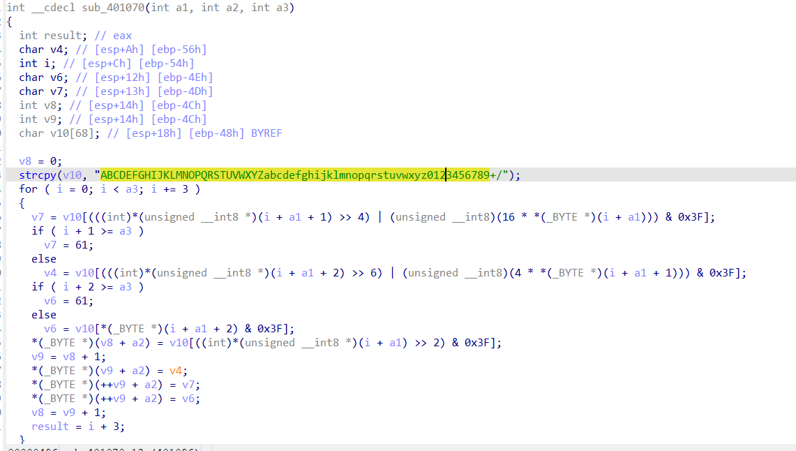 跟踪到一个类似base64编码的函数