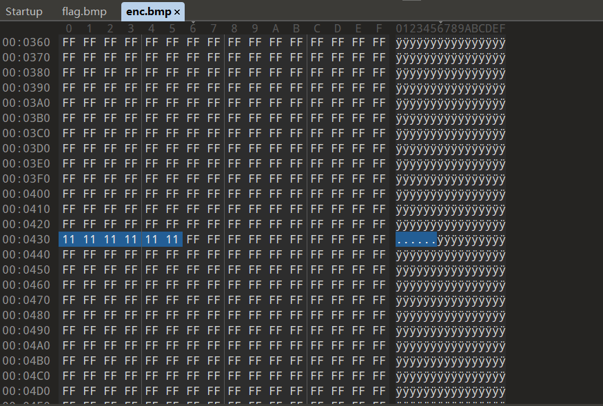 加密结果文件头后1024bytes的结尾