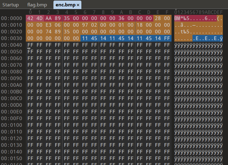 加密结果文件头后1024bytes的开头