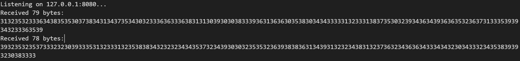 服务器接收到的数据